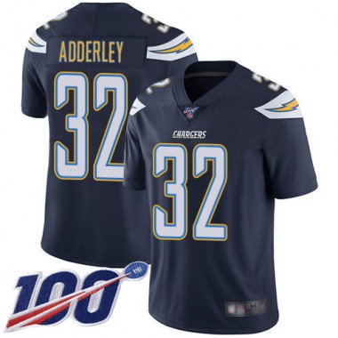 Los Angeles Chargers NFL Football Nasir Adderley Navy Blue Jersey Men Limited #32 Home 100th Season Vapor Untouchable